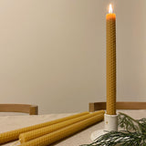 Lot de 2 chandelles en cire d'abeille