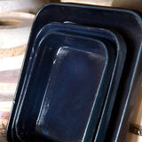 Plat rectangulaire - encre bleu nuit