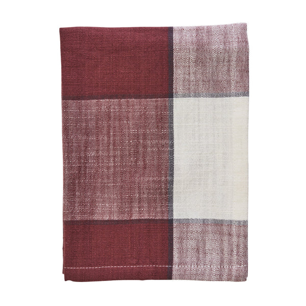 Essuie vaisselle à grands carreaux - bordeaux