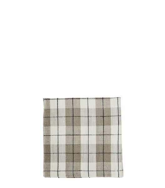 Lot de 4 Serviettes à carreaux - taupe