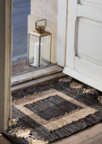 Paillasson en cuir et jute
