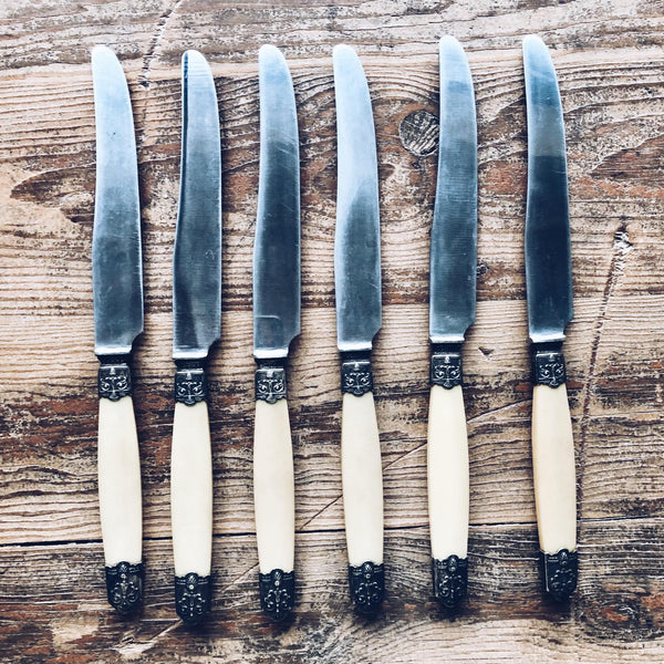 Lot de 6 couteaux avec manche en corne