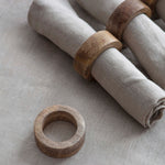 Set de 4 ronds de serviette en bois